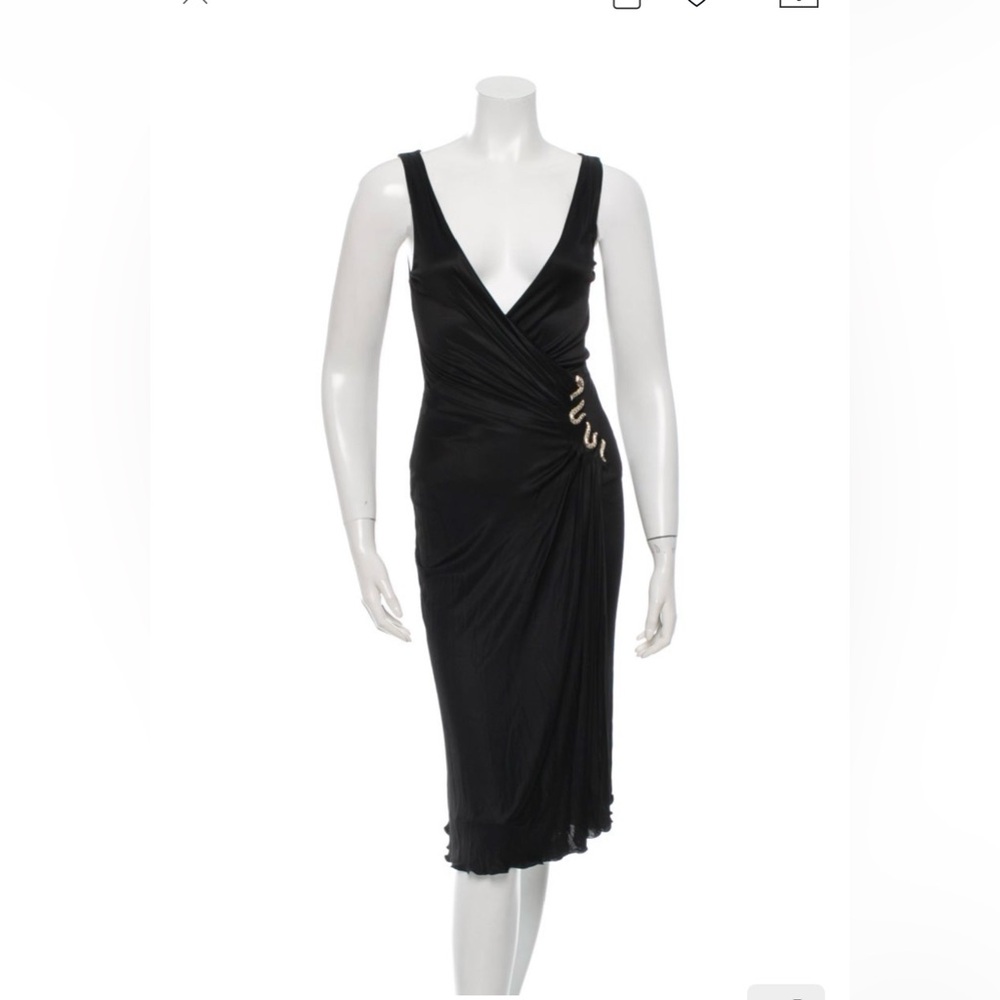 Roberto Cavalli Classic black dress with snake embellishment